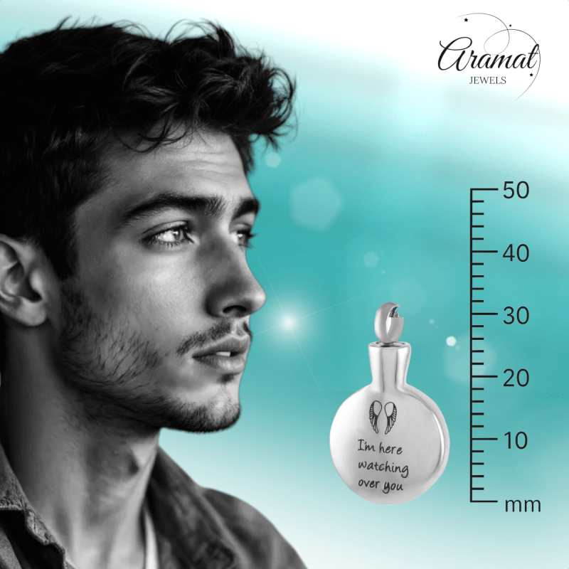 Stalen Urnhanger I’m Here Watching’ - hang440 - 9302 - Gedenkhangers kopen# - 30mm - alles - ashangers