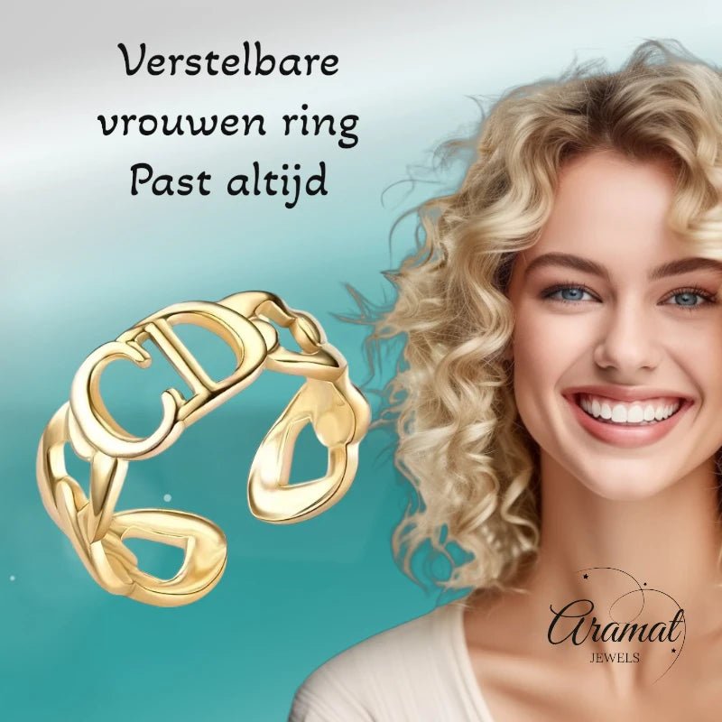 Stalen Verstelbare Open Ring - CD & Schakels - One Size - ring258 - 2983 - Ringen kopen