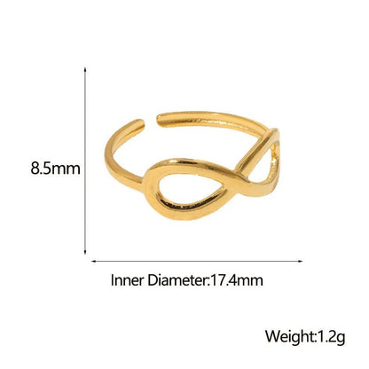 Stalen Verstelbare Open Ring - Infinity Symbool - One Size - ring266 - 161010 - Ringen kopen
