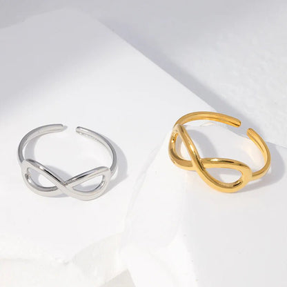 Stalen Verstelbare Open Ring - Infinity Symbool - One Size - ring266 - 161010 - Ringen kopen