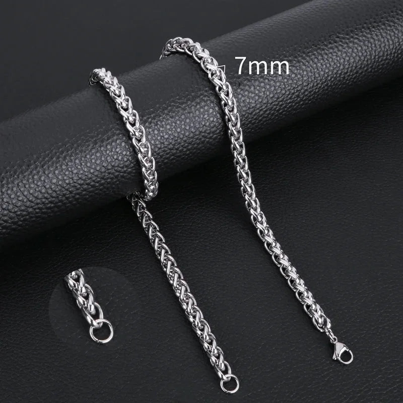 Collier queue de renard en acier inoxydable 70 cm – 7 mm