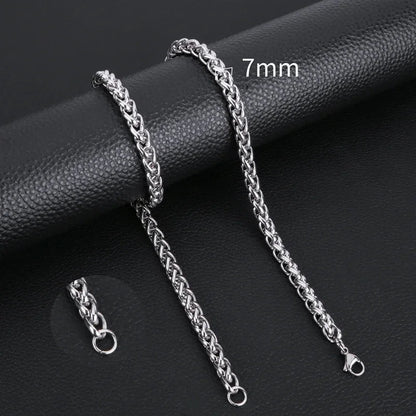 Collier queue de renard en acier inoxydable 70 cm – 7 mm