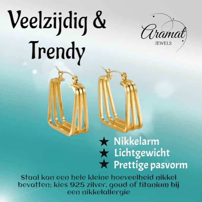 Statement oorringen dames vierkant - 27mm - oor6400 - 69932 - Oorringen kopen# - 27mm - alles - cadeau