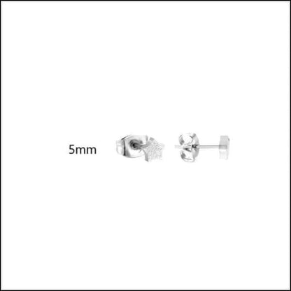 Een paar oorbellen met een kleine diamant