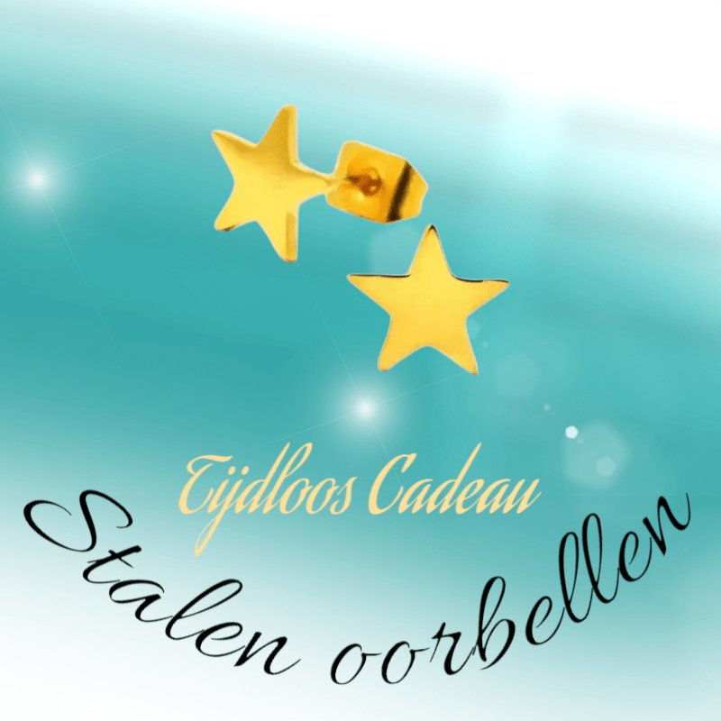 Ster oorstekers goudkleur staal – 7mm klassiek - Aramat Jewels - Oorbellen - cadeautip