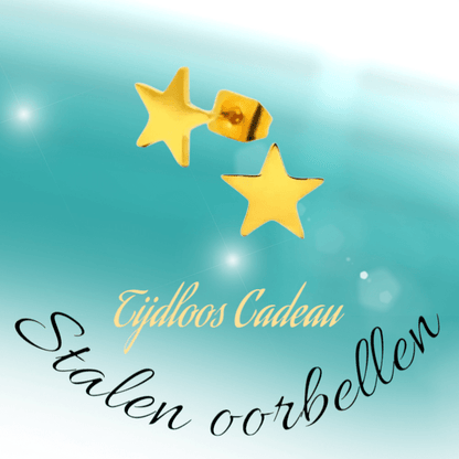 Ster oorstekers goudkleur staal – 7mm klassiek - Aramat Jewels - Oorbellen - cadeautip