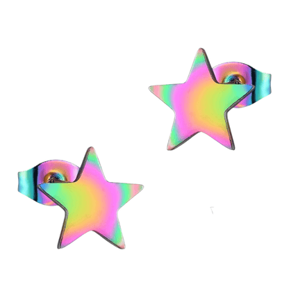Ster oorstekers multikleur staal – 7mm compact - Aramat Jewels - Oorbellen - cadeautip