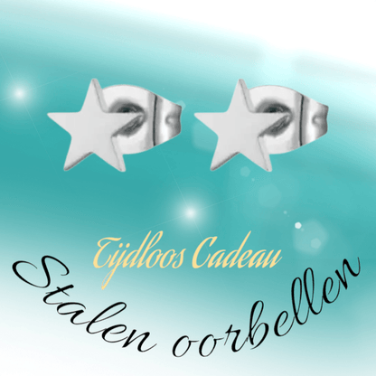 Ster oorstekers zilverkleur RVS – 6mm tijdloos - Aramat Jewels - Oorbellen - cadeautip