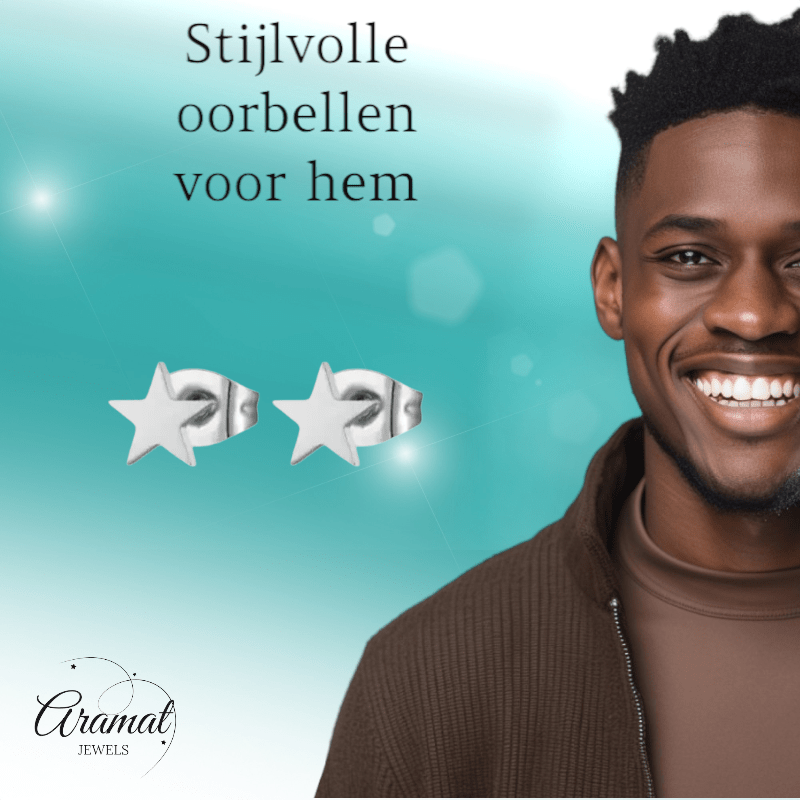 Ster oorstekers zilverkleur RVS – 6mm tijdloos - Aramat Jewels - Oorbellen - cadeautip