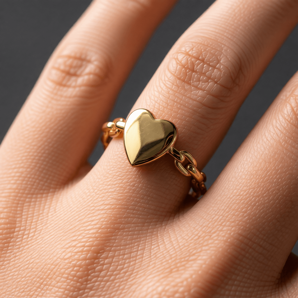 Stijlvolle Dames Schakelring met Hartje | 8mm - RVS - Aramat Jewels - Ringen - cadeautip