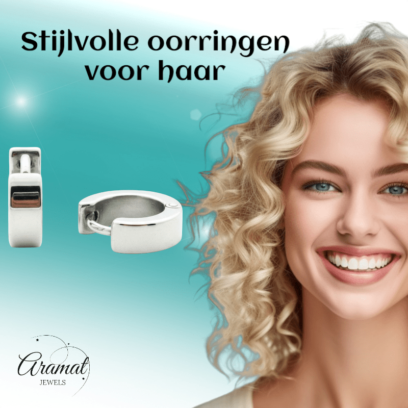 Stijlvolle Kinder Oorbellen met Scharnier - Aramat Jewels - Oorringen - cadeautip
