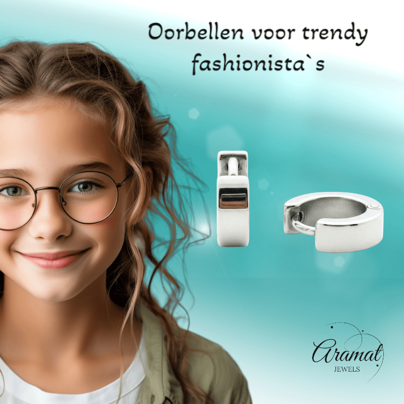 Stijlvolle Kinder Oorbellen met Scharnier - Aramat Jewels - Oorringen - cadeautip