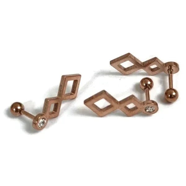 Een paar koperen oorbellen