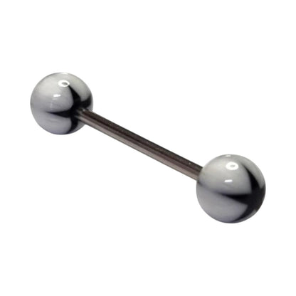 Een paar roestvrijstalen ballen op een witte achtergrond