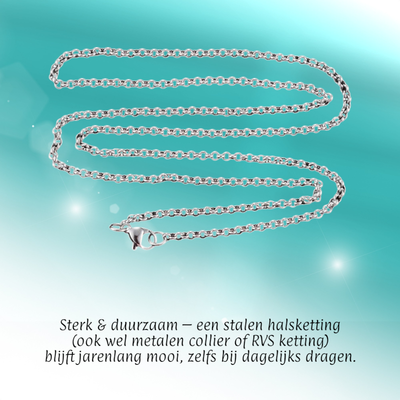 RVS Rolo Ketting Zilverkleur 50-60cm - Ronde Schakelketting