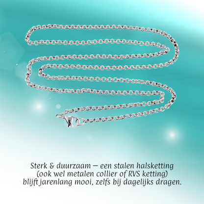 RVS Rolo Ketting Zilverkleur 50-60cm - Ronde Schakelketting