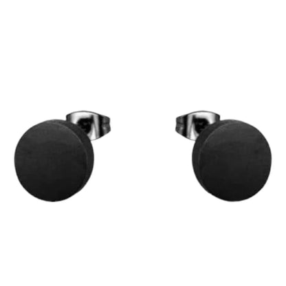Stoere Zwarte Ronde Oorbellen - 10mm RVS - oor1970 - Oorbellen kopen# - 10mm - alles - cadeau