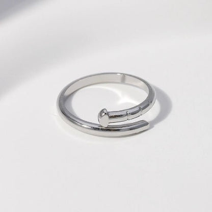 Tijdloze Open Ring met Spijker Design (RVS 4 mm) - Aramat Jewels - Ringen - cadeautip