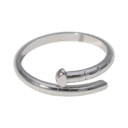 Tijdloze Open Ring met Spijker Design (RVS 4 mm) - Aramat Jewels - Ringen - cadeautip