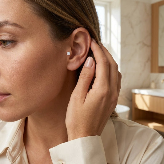 Tragus Helix Piercing – Roségoud – AB Zirkonia - Aramat Jewels - Piercings - cadeautip