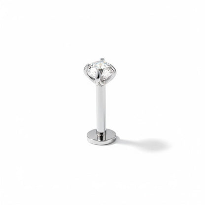 Tragus Helix Piercing – Zilverkleur – Transparant Zirkonia (4mm) - Aramat Jewels - Piercings - cadeautip