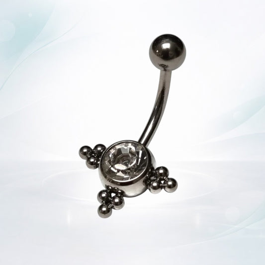 Transparante Zirkonia Dots Navelpiercing