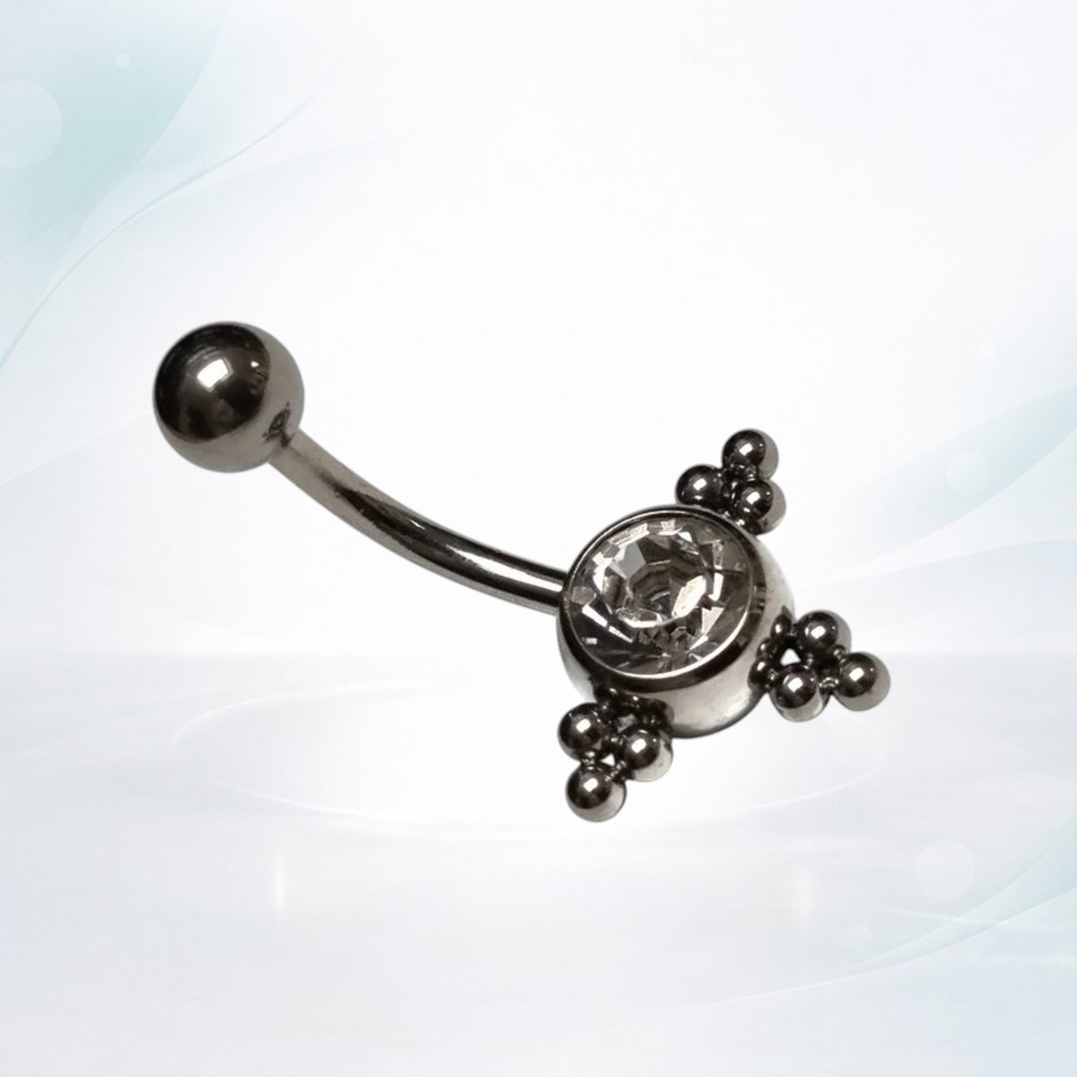 Transparante Zirkonia Dots Navelpiercing