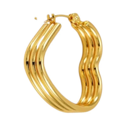 Triple Hart Oorringen Goudkleurig - Liefdevolle Statement - oor6283 - 827751 - Oorringen kopen# - 25mm - alles - cadeau