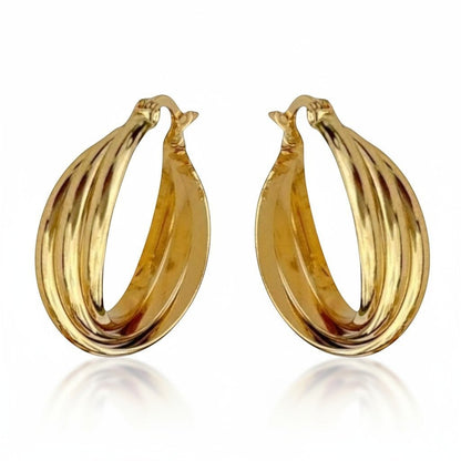 Triple oorringen dames – goudkleurig - Aramat Jewels - Oorringen - cadeautip