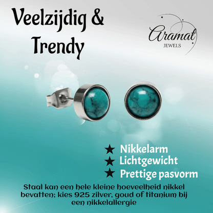 Turquoise Steen Oorbellen - Stijlvol en Duurzaam - Aramat Jewels - Oorbellen - cadeautip