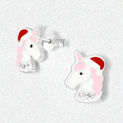 Unieke Zilveren Unicorn Oorbellen - Kerst Geschenk - Aramat Jewels - Oorbellen - cadeautip