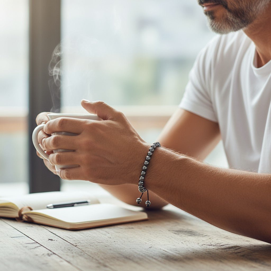 Verstelbaar Hematiet Armband natuursteen - Aramat Jewels - Armbanden - cadeautip