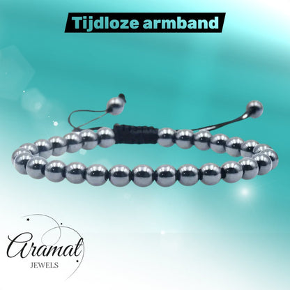 Verstelbaar Hematiet Armband natuursteen - Aramat Jewels - Armbanden - cadeautip