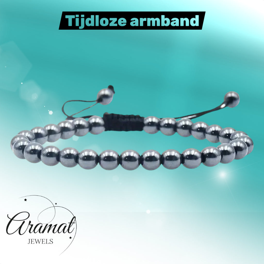 Verstelbaar Hematiet Armband natuursteen