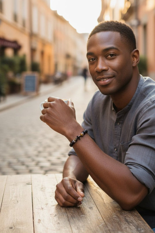 Verstelbare Armband Met Tijgeroog & Natuursteen - Aramat Jewels - Armbanden - cadeautip