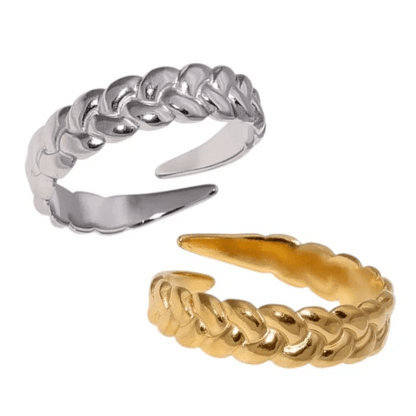 Verstelbare Damesring met Vlecht Design van RVS - 5,5mm - Aramat Jewels - Ringen - cadeautip