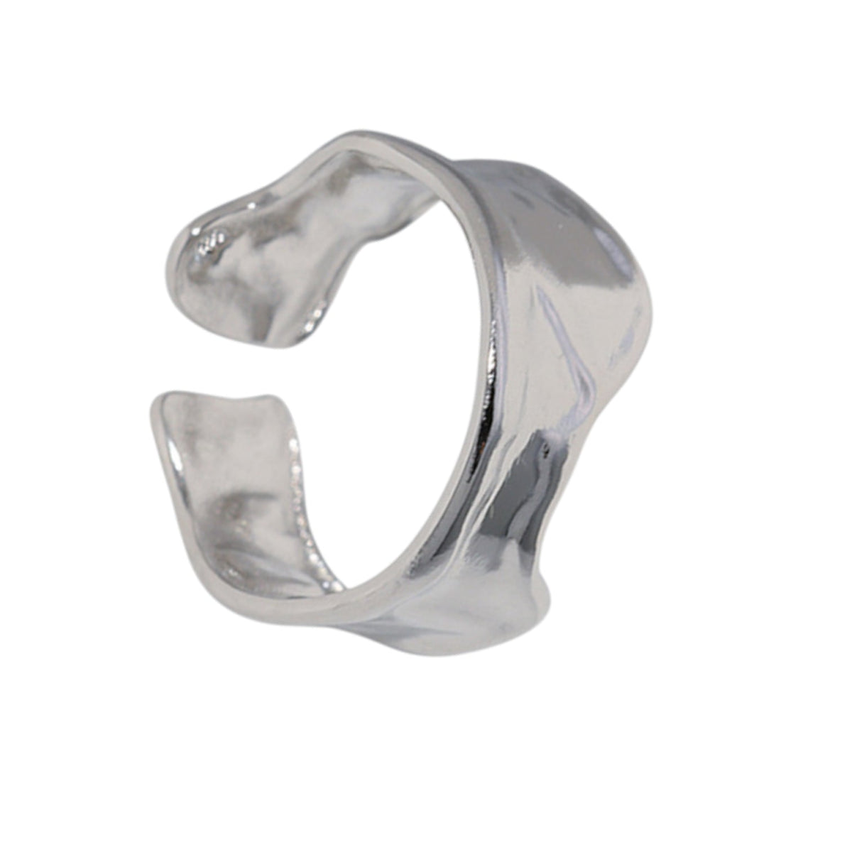 Verstelbare RVS Damesring met Getrommeld Design - 11mm breed - Aramat Jewels - Ringen - cadeautip