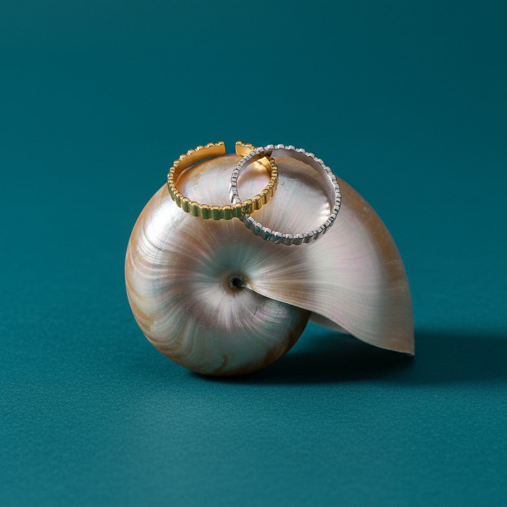 Verstelbare RVS Ring met Blokjes Motief - 3mm Breed - Aramat Jewels - Ringen - cadeautip