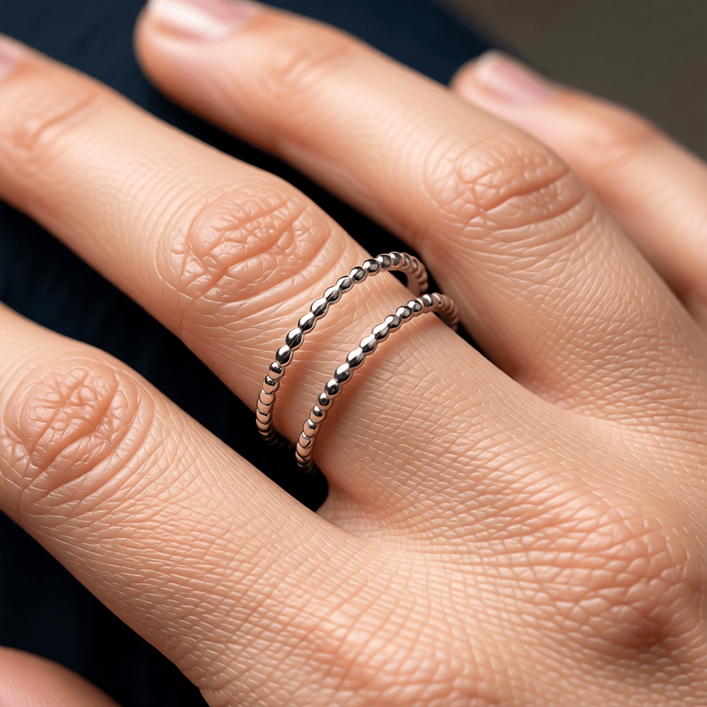 Verstelbare RVS Ring met Dubbele Bolletjeslijn (7 mm) - Aramat Jewels - Ringen - cadeautip