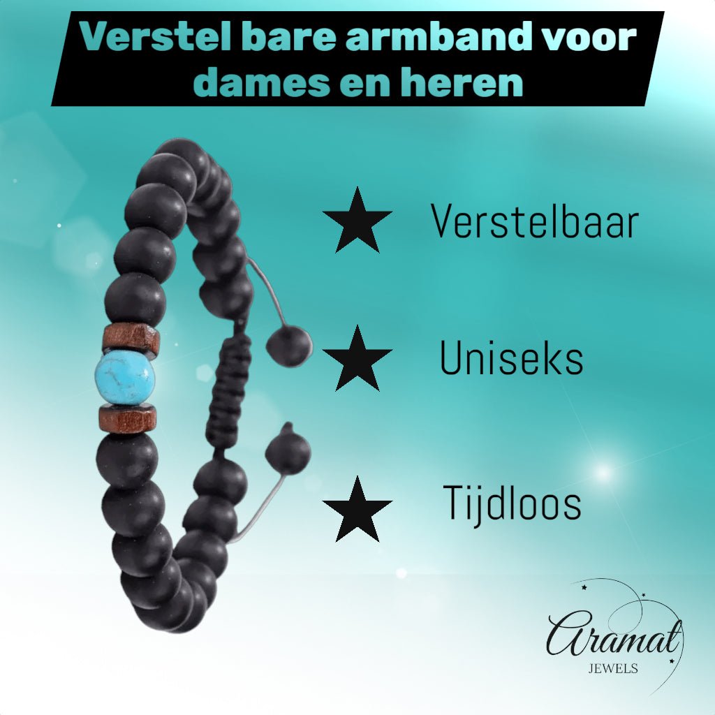 Verstelbare Turkoois Armband natuursteen - Aramat Jewels - Armbanden - cadeautip