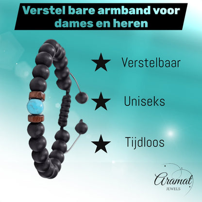 Verstelbare Turkoois Armband natuursteen - Aramat Jewels - Armbanden - cadeautip
