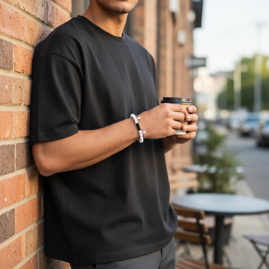 Verstelbare Wit Howliet Armband natuursteen - Aramat Jewels - Armbanden - cadeautip