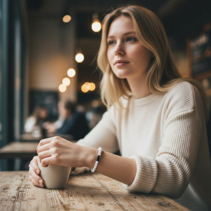 Verstelbare Wit Howliet Armband natuursteen - Aramat Jewels - Armbanden - cadeautip