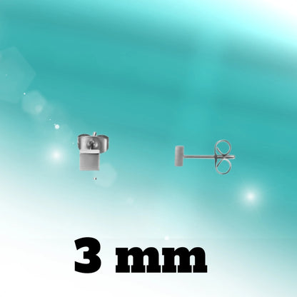 Oorstekers – Staal Vierkant Zilverkleurig (4mm)