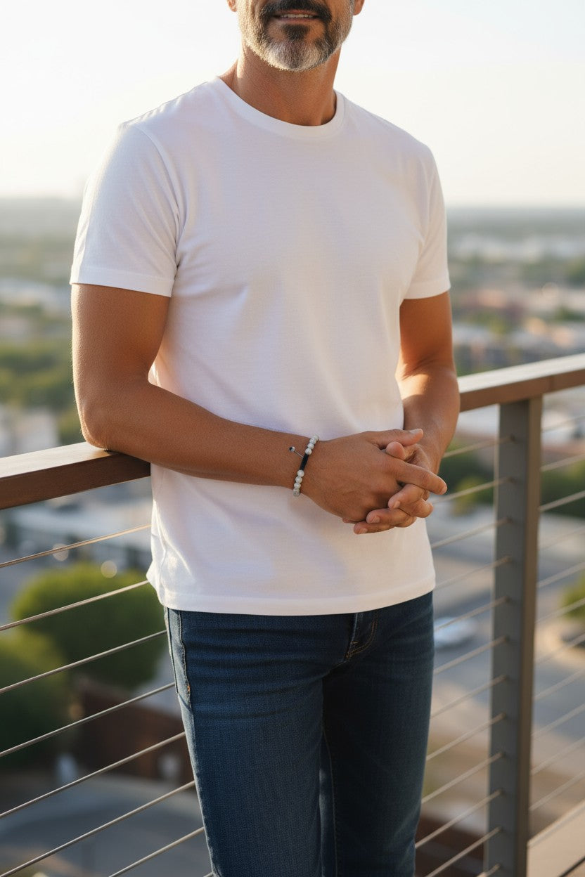 Bracelet ajustable en labradorite