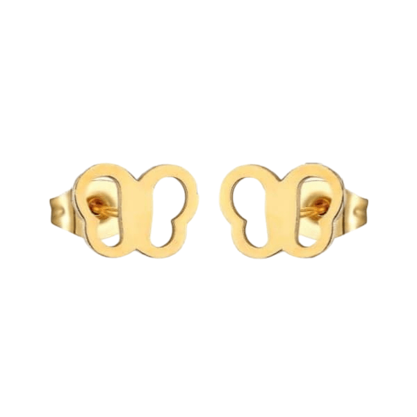Vlinder oorstekers goudkleurig 5x7 mm - Aramat Jewels - Oorbellen - cadeautip