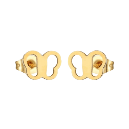 Vlinder oorstekers goudkleurig 5x7 mm - Aramat Jewels - Oorbellen - cadeautip