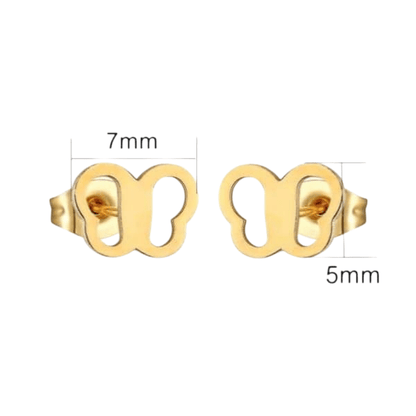 Vlinder oorstekers goudkleurig 5x7 mm - Aramat Jewels - Oorbellen - cadeautip