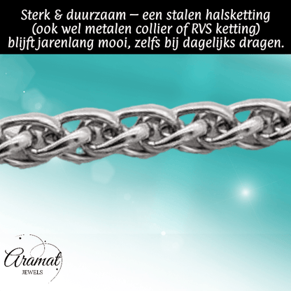 Vossenstaart Halsketting RVS 75 cm – 10 mm - Aramat Jewels - Halskettingen - cadeautip