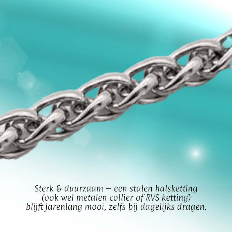 Vossenstaart Halsketting RVS 75 cm – 10 mm - Aramat Jewels - Halskettingen - cadeautip